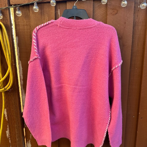 RD Style Fuchsia Sweater with White Accents - Picture 6 of 6